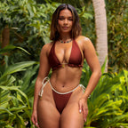 Frill Halter Bralette Bikini Top