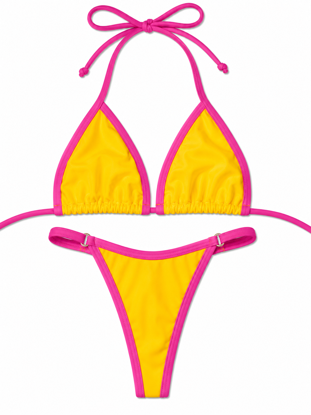 Colorblock Triangle Bikini Set