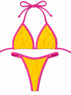 Colorblock Triangle Bikini Set