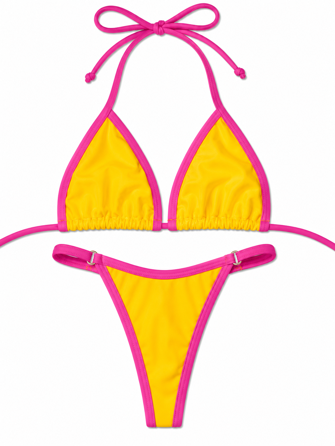 Colorblock Triangle Bikini Set