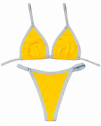 Sun Pop Contrast Trim Triangle Bikini Set