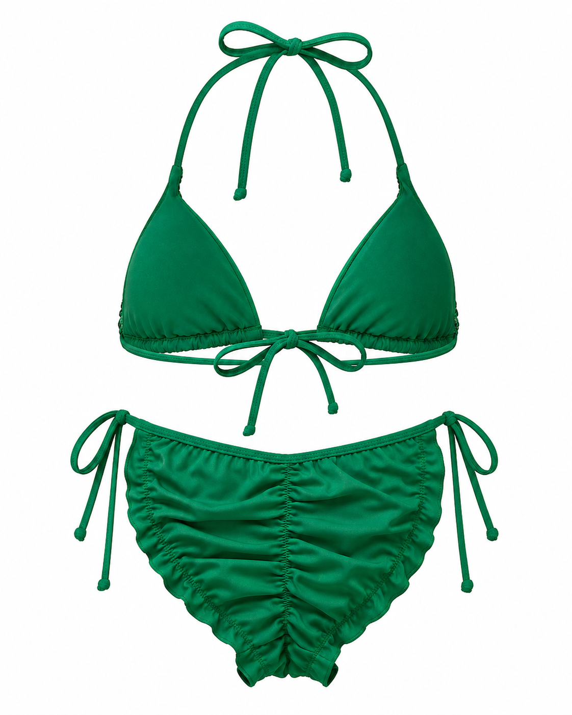 Emerald Sequin Beaded Triangle Bikini Set