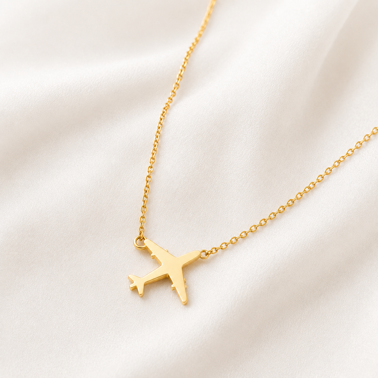 Minimalist Airplane 18K Gold-Plated Necklace
