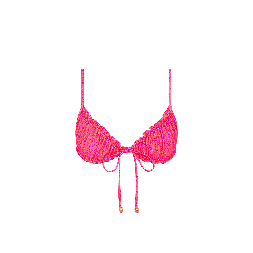 Ruched Bow Bralette Bikini Top