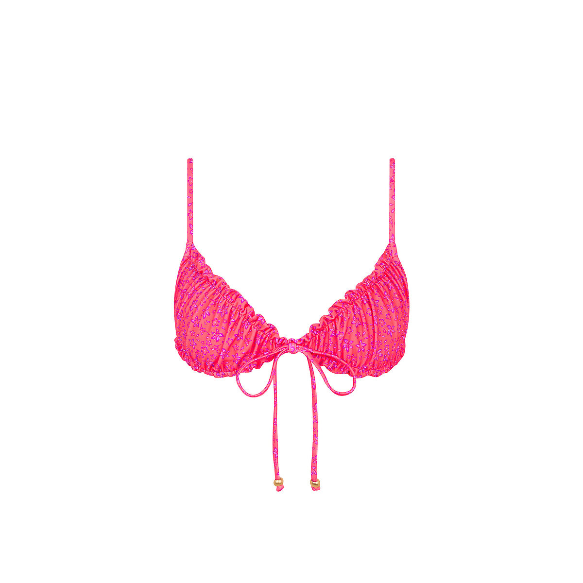 Ruched Bow Bralette Bikini Top