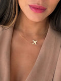 Minimalist Airplane 18K Gold-Plated Necklace