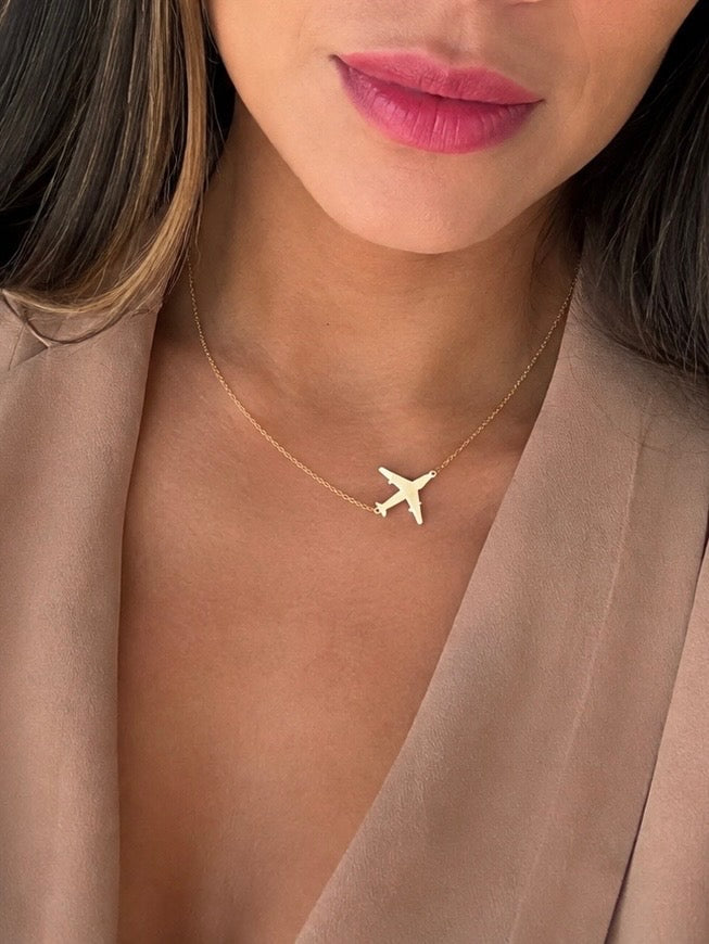 Minimalist Airplane 18K Gold-Plated Necklace