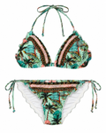 Tropical Luxe Beaded Triangle Bikini Set