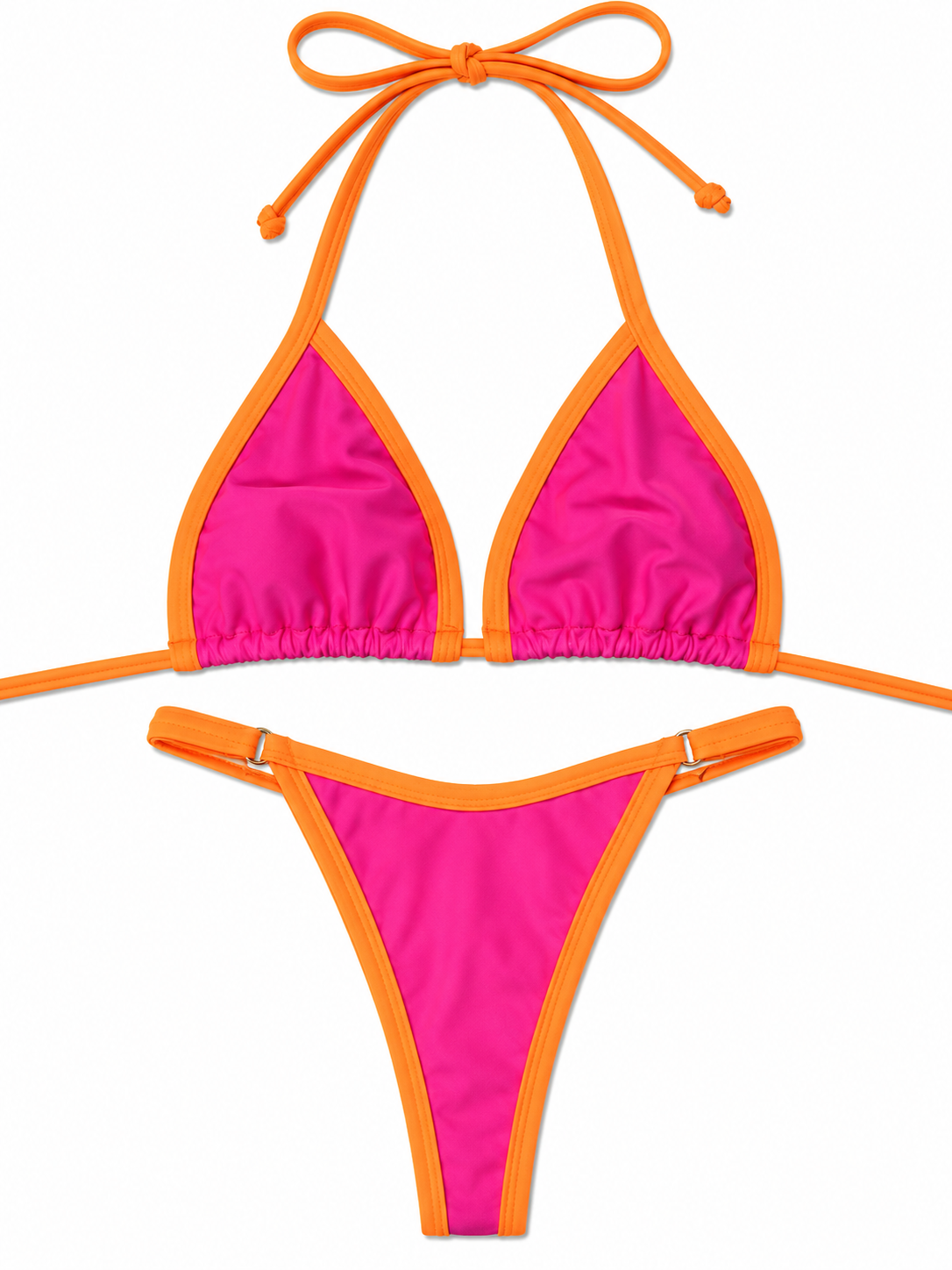 Colorblock Triangle Bikini Set