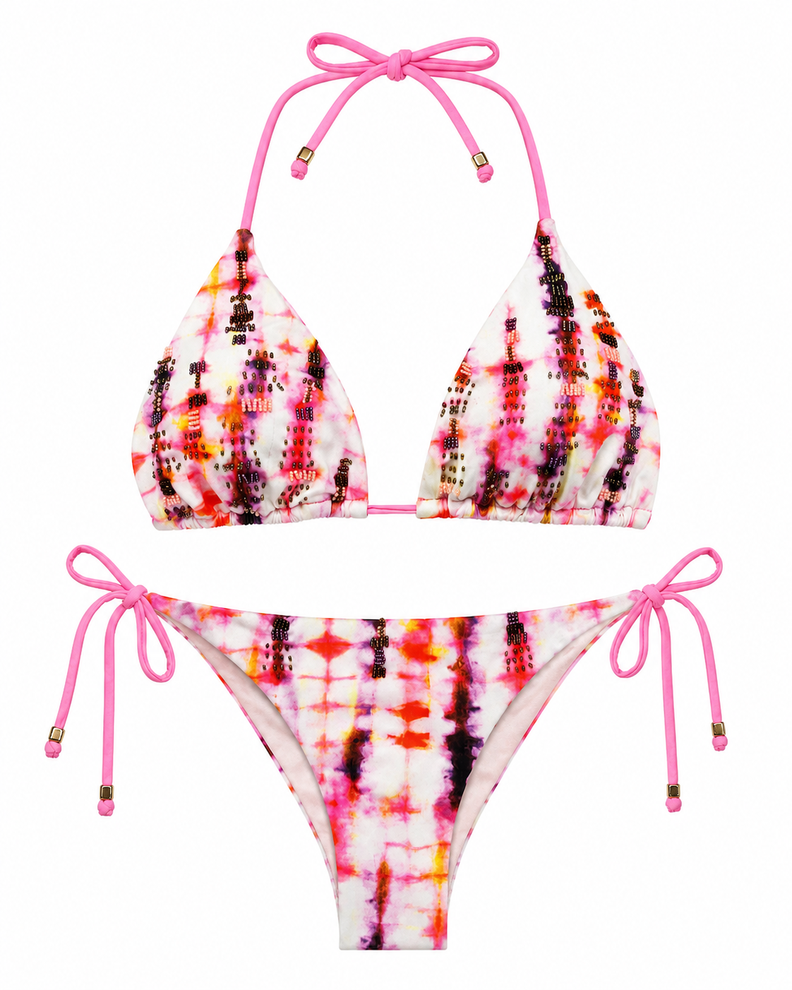 Pink Mirage Beaded Bikini Set