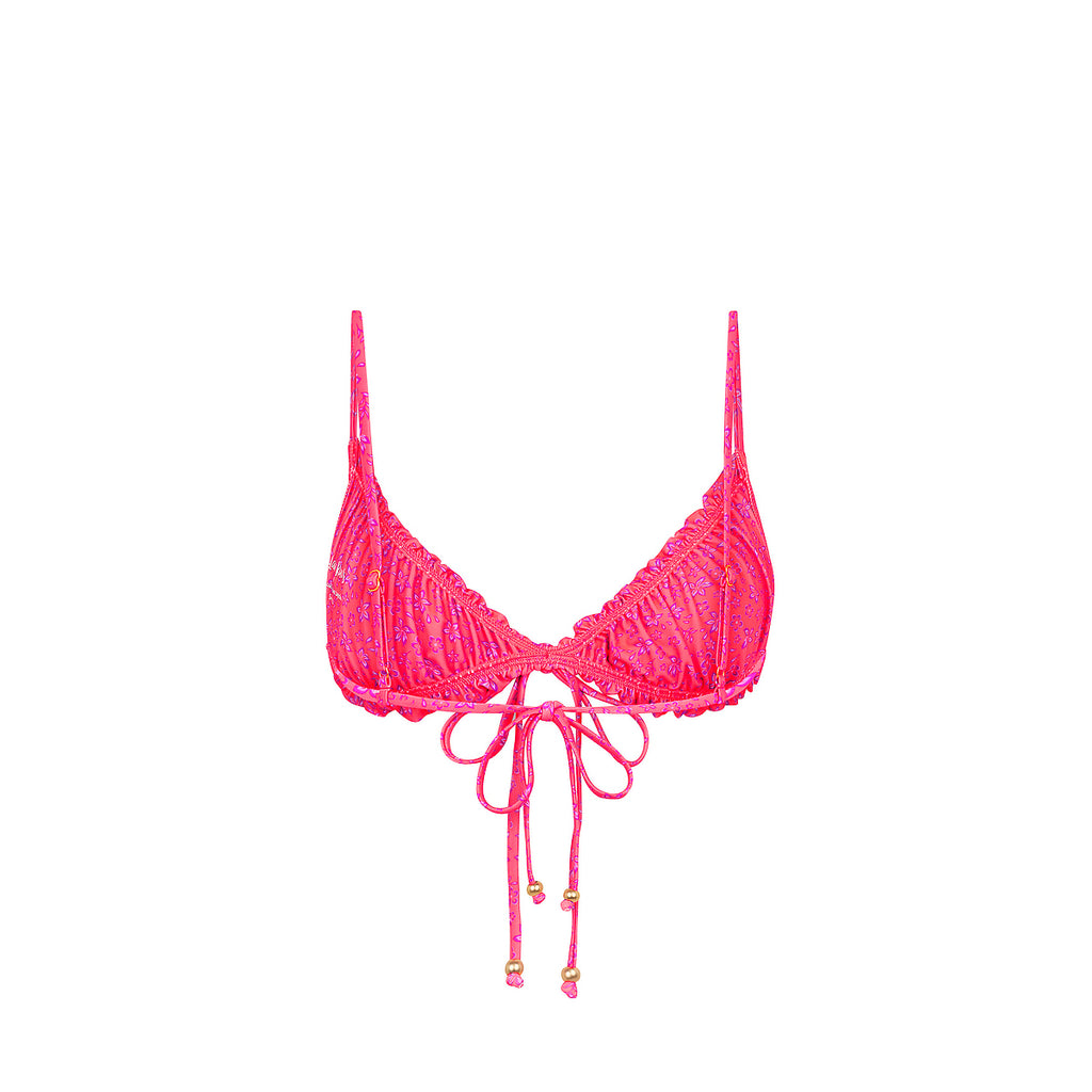 Ruched Bow Bralette Bikini Top