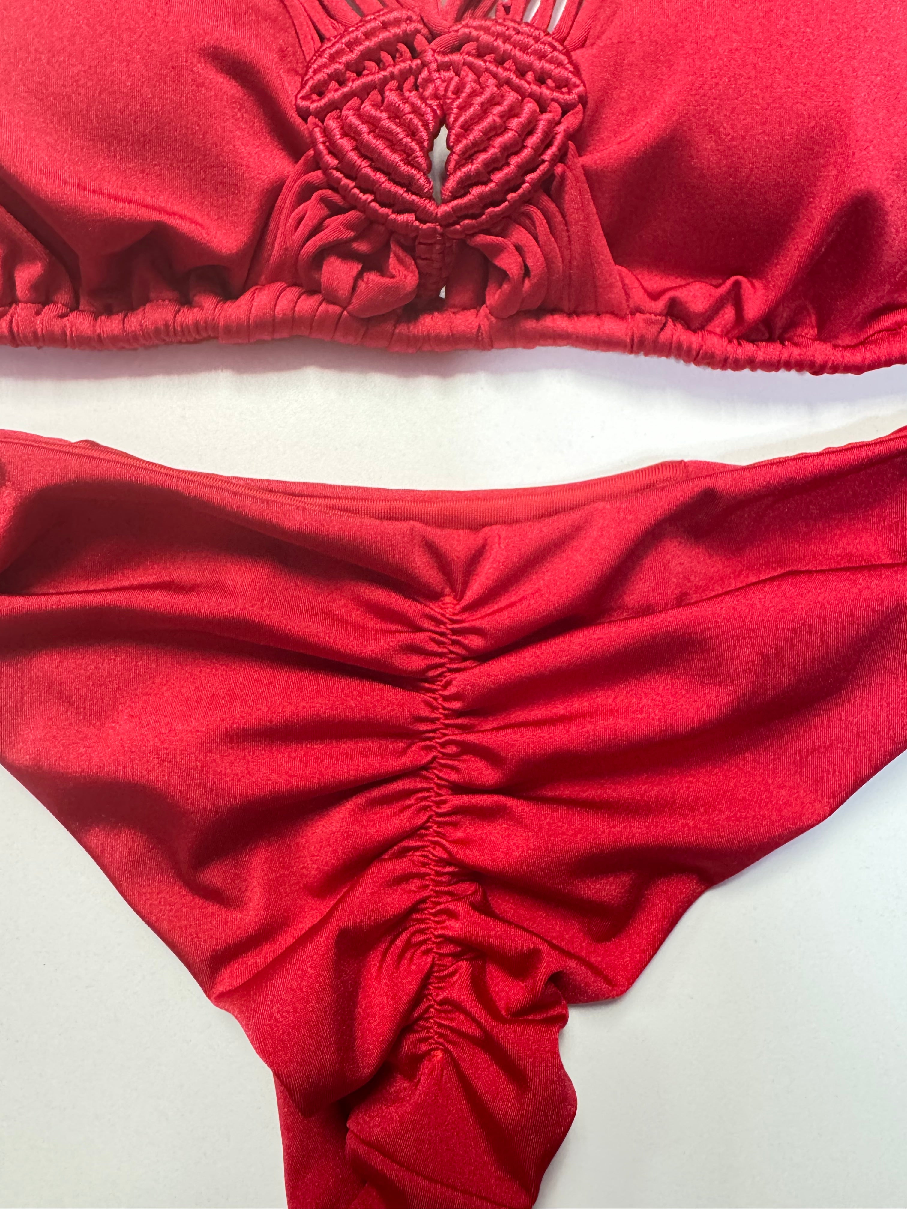 Criss-Cross Ring Bikini Set – Ruby Red