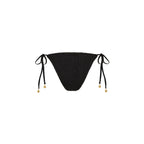 Shirred Dipped Cheeky Tie Bikini Bottom