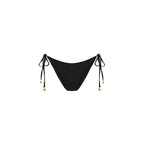 Shirred Dipped Cheeky Tie Bikini Bottom