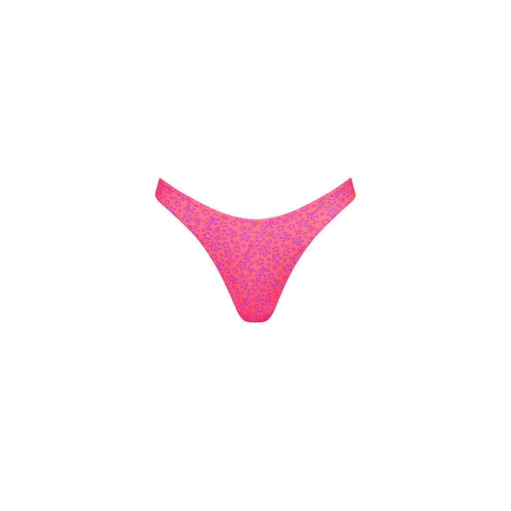 Gathered Deep V Thong Bikini Bottom
