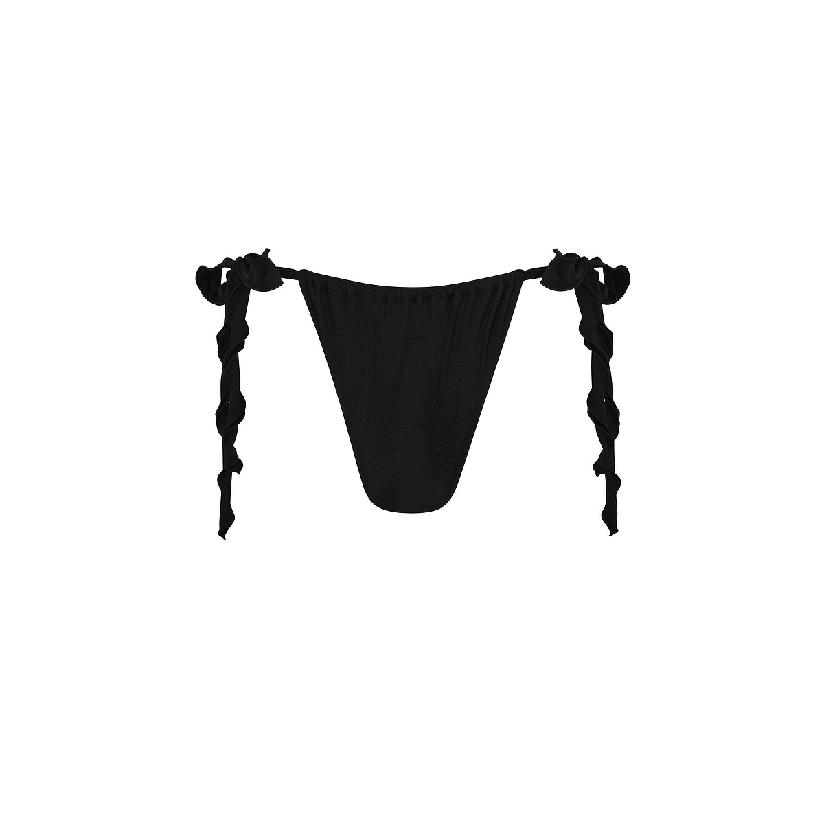Lettuce Tie Ruched Thong Bikini Bottom