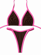 Colorblock Triangle Bikini Set