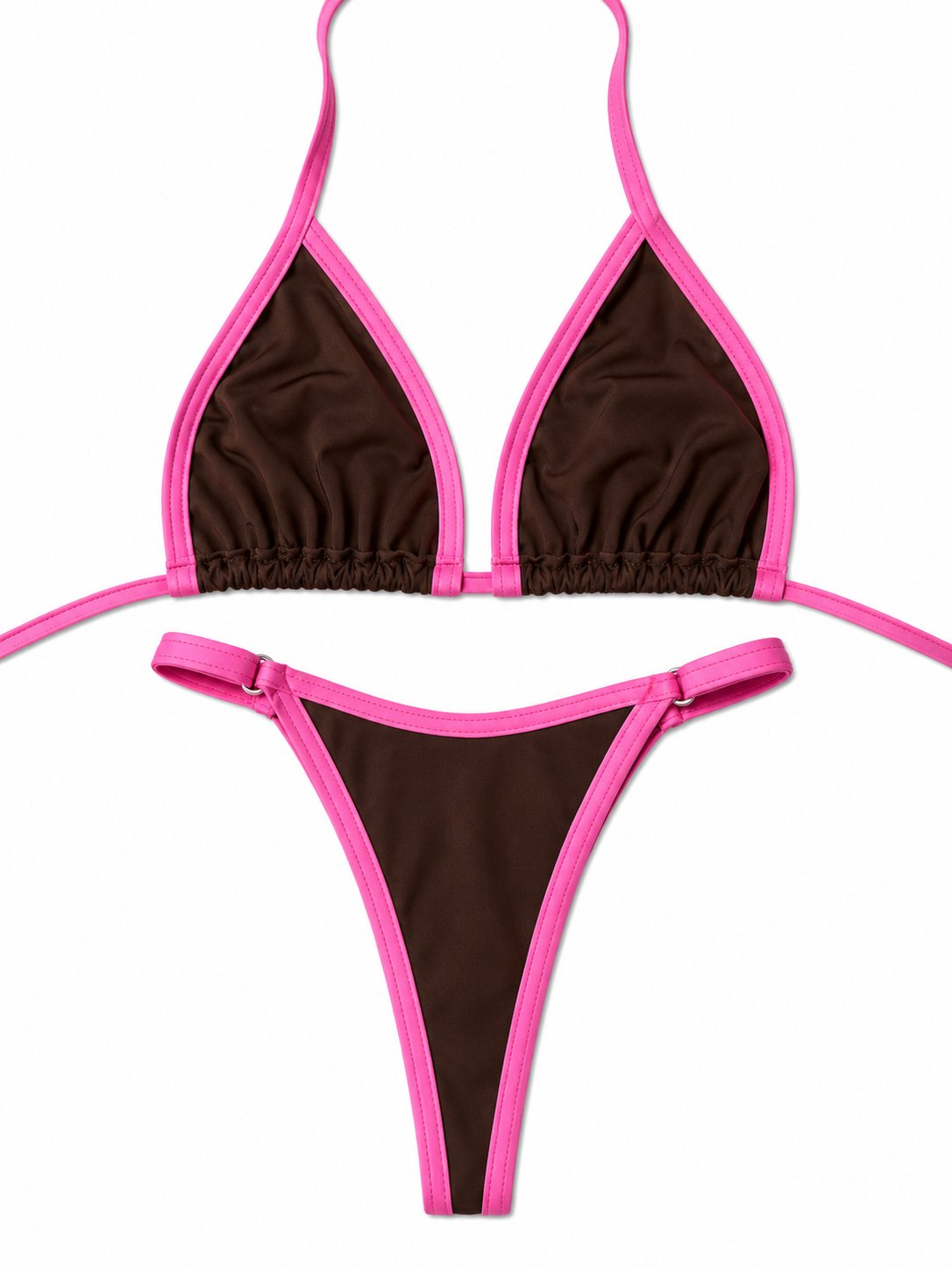 Colorblock Triangle Bikini Set