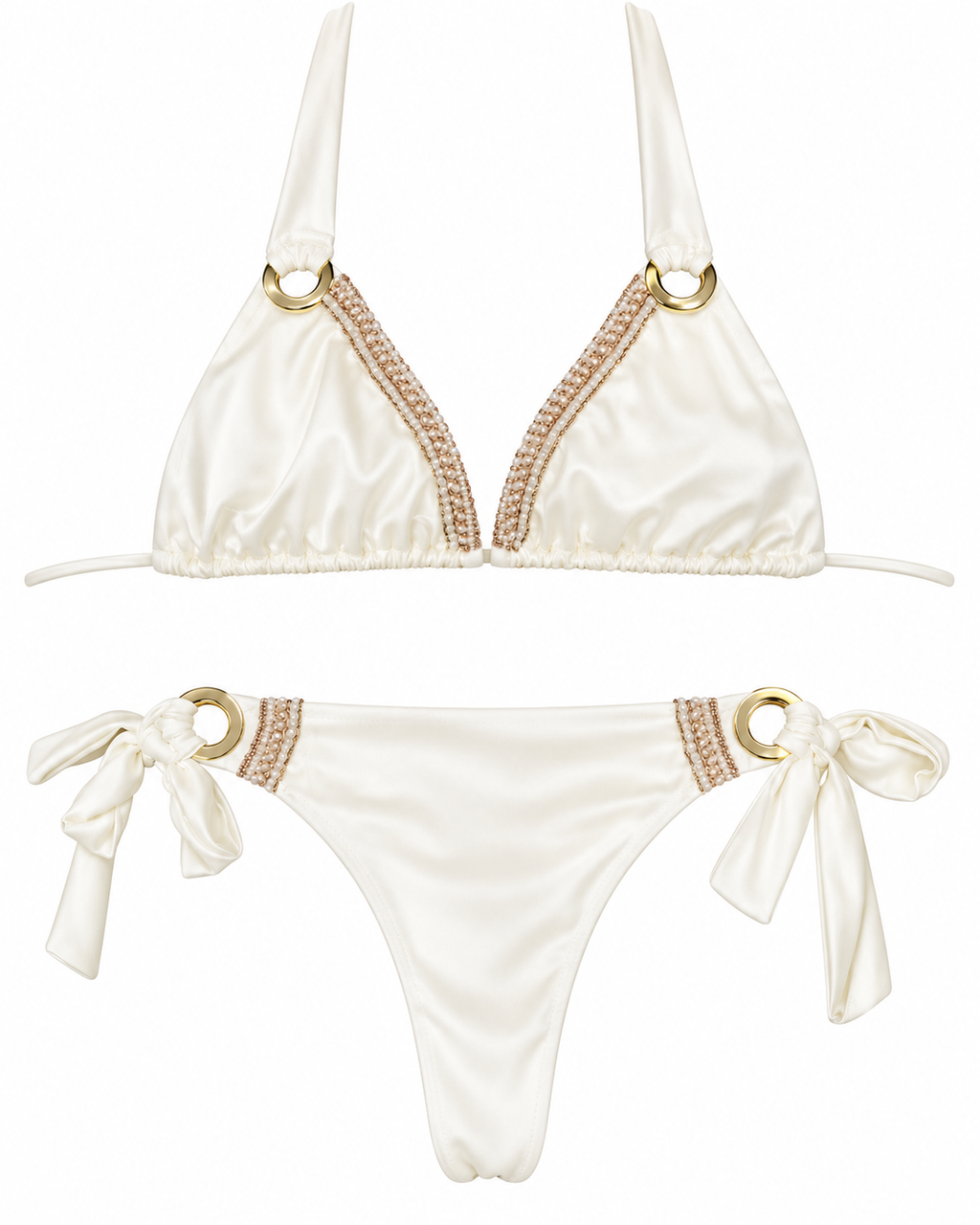 Lumière Ivory Pearl Ring Bikini Set