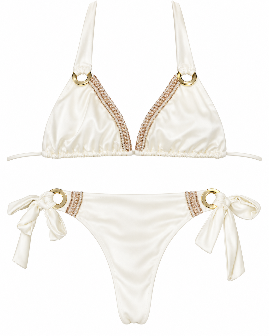 Lumière Ivory Pearl Ring Bikini Set