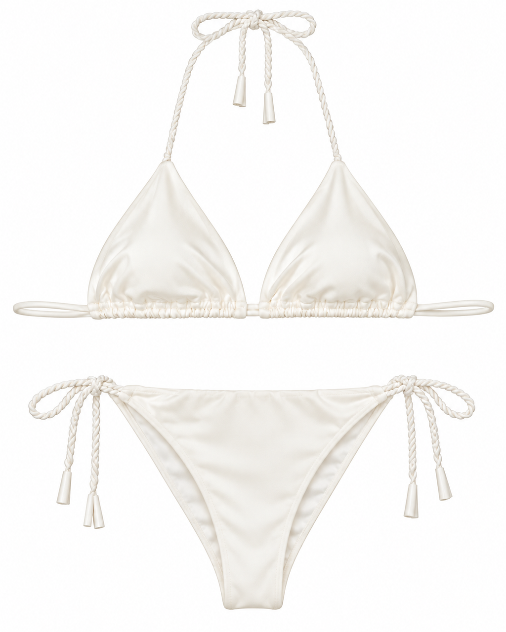 Ivory Capri Rope Tie Bikini Set
