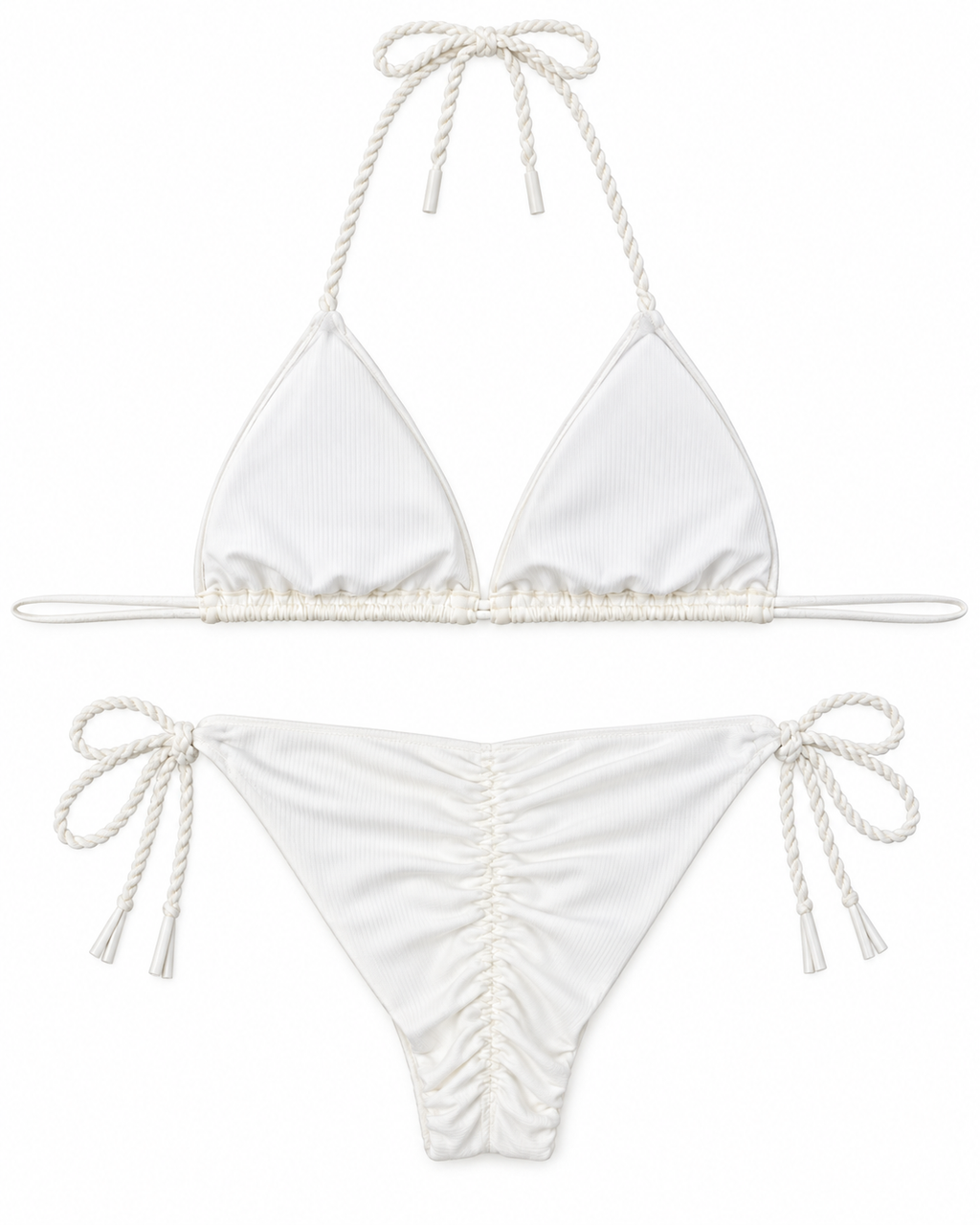Ivory Capri Rope Tie Bikini Set