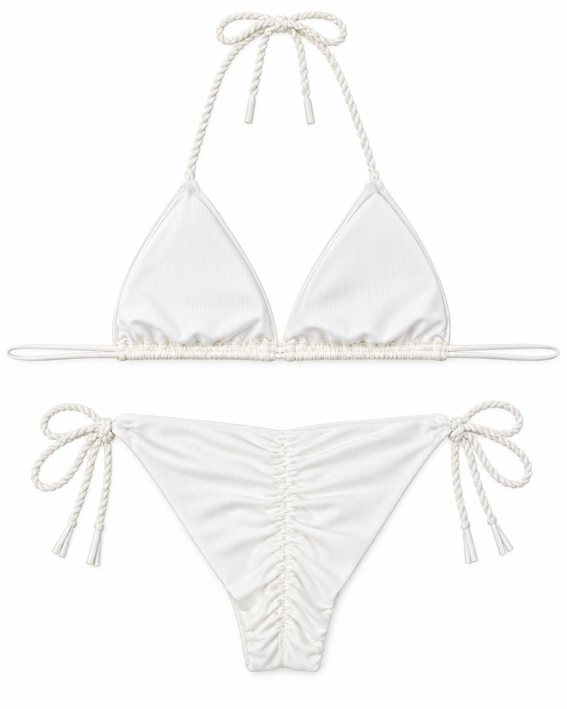 Ivory Capri Rope Tie Bikini Set