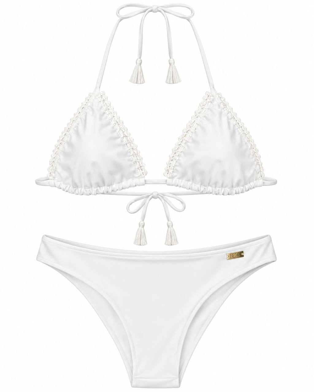 Amalfi White Crochet Trim Bikini Set