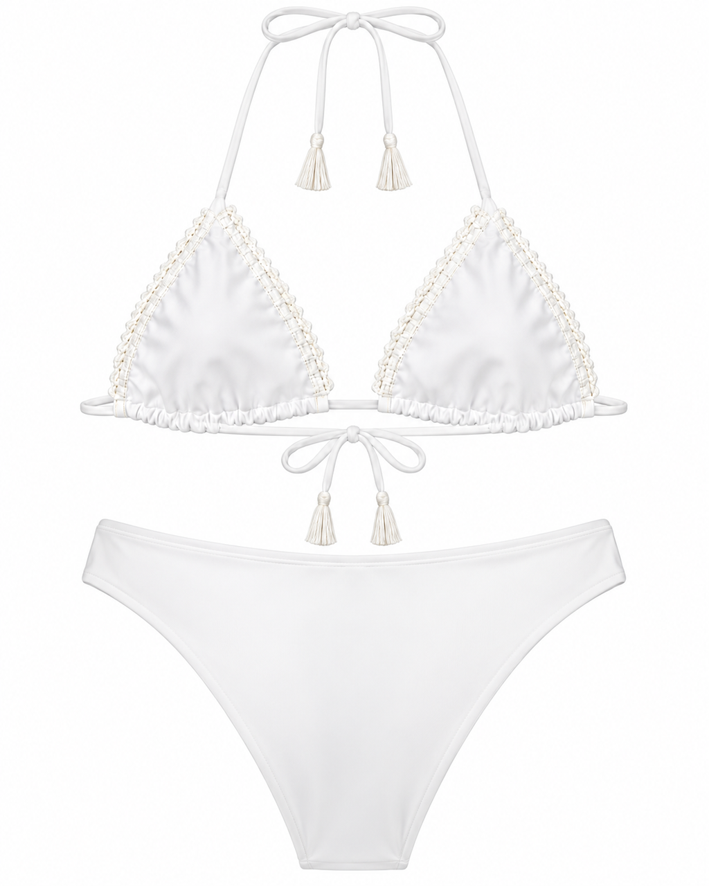 Amalfi White Crochet Trim Bikini Set