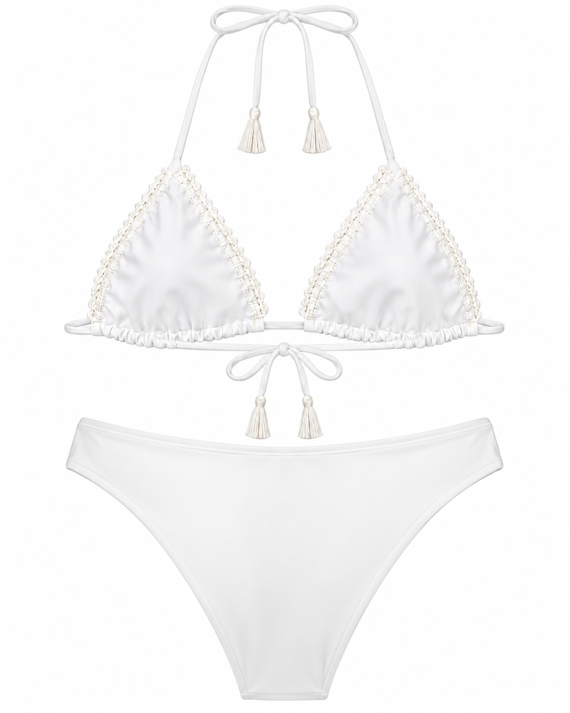 Amalfi White Crochet Trim Bikini Set