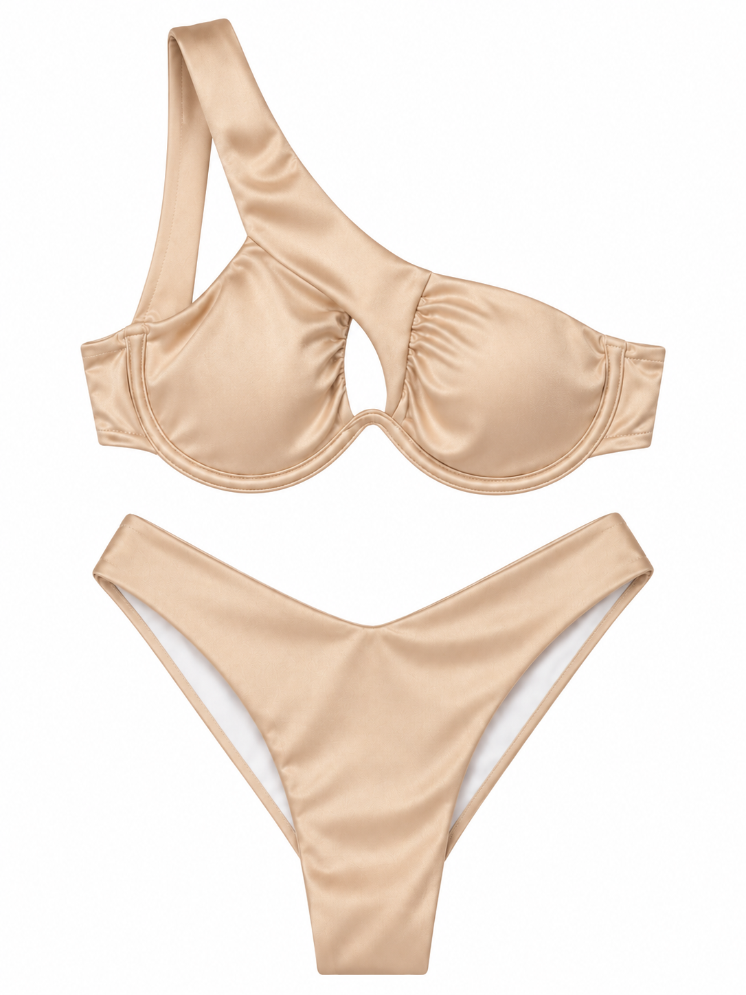 Champagne Muse One-Shoulder Bikini Set
