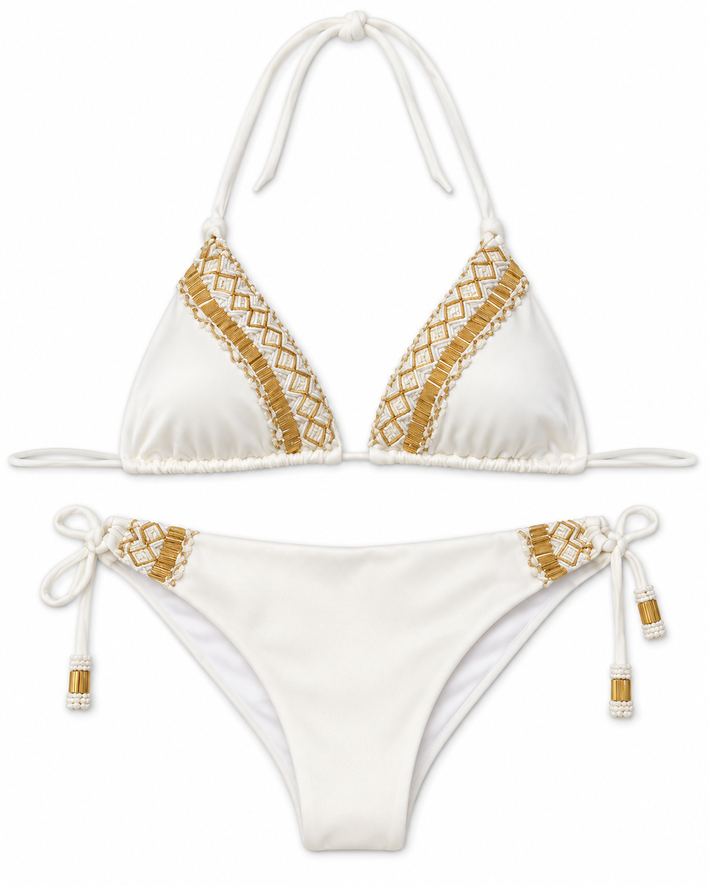 Gilded Ivory Triangle Bikini Set