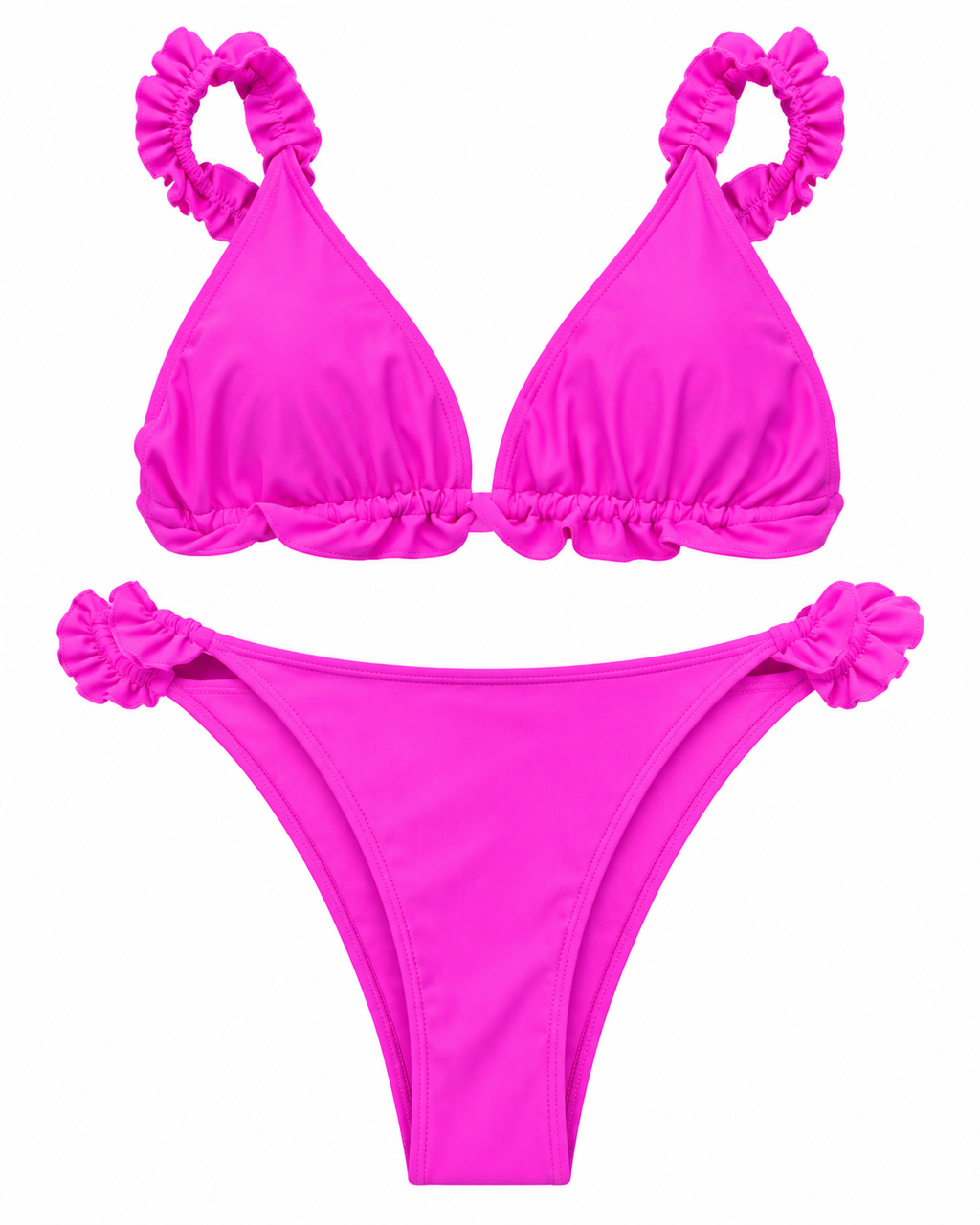 Fuchsia Ruffle Bloom Bikini Set