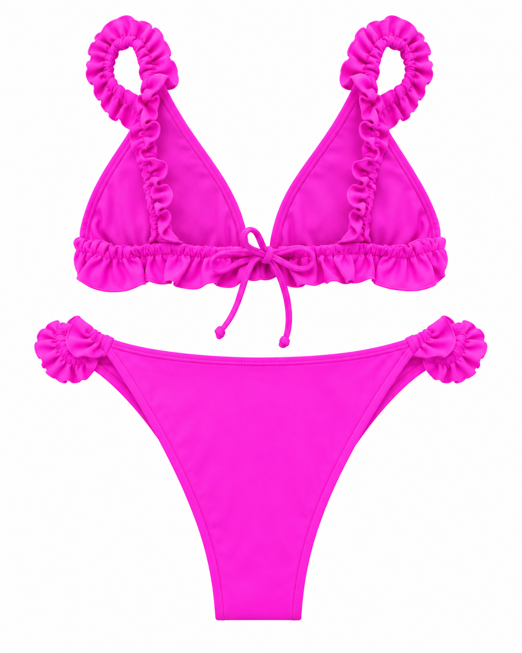Fuchsia Ruffle Bloom Bikini Set