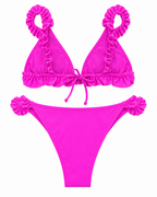 Fuchsia Ruffle Bloom Bikini Set