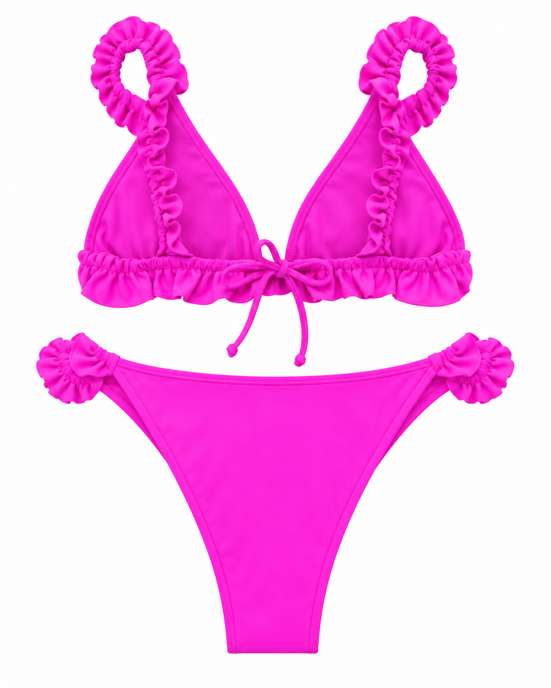 Fuchsia Ruffle Bloom Bikini Set