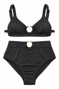 Noir Halo High-Waist Bikini Set