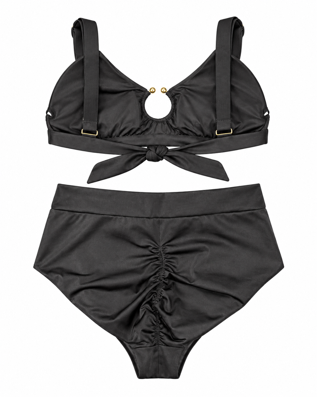 Noir Halo High-Waist Bikini Set