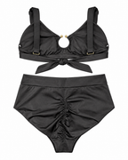 Noir Halo High-Waist Bikini Set