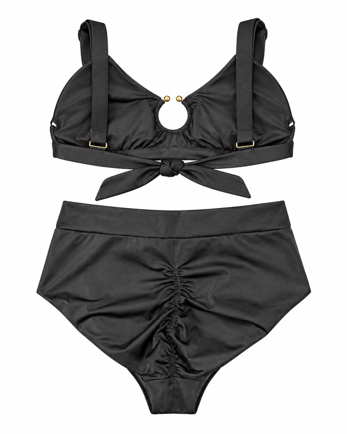 Noir Halo High-Waist Bikini Set
