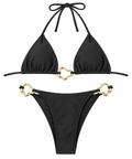 Golden Bloom Black Bikini