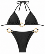 Golden Bloom Black Bikini