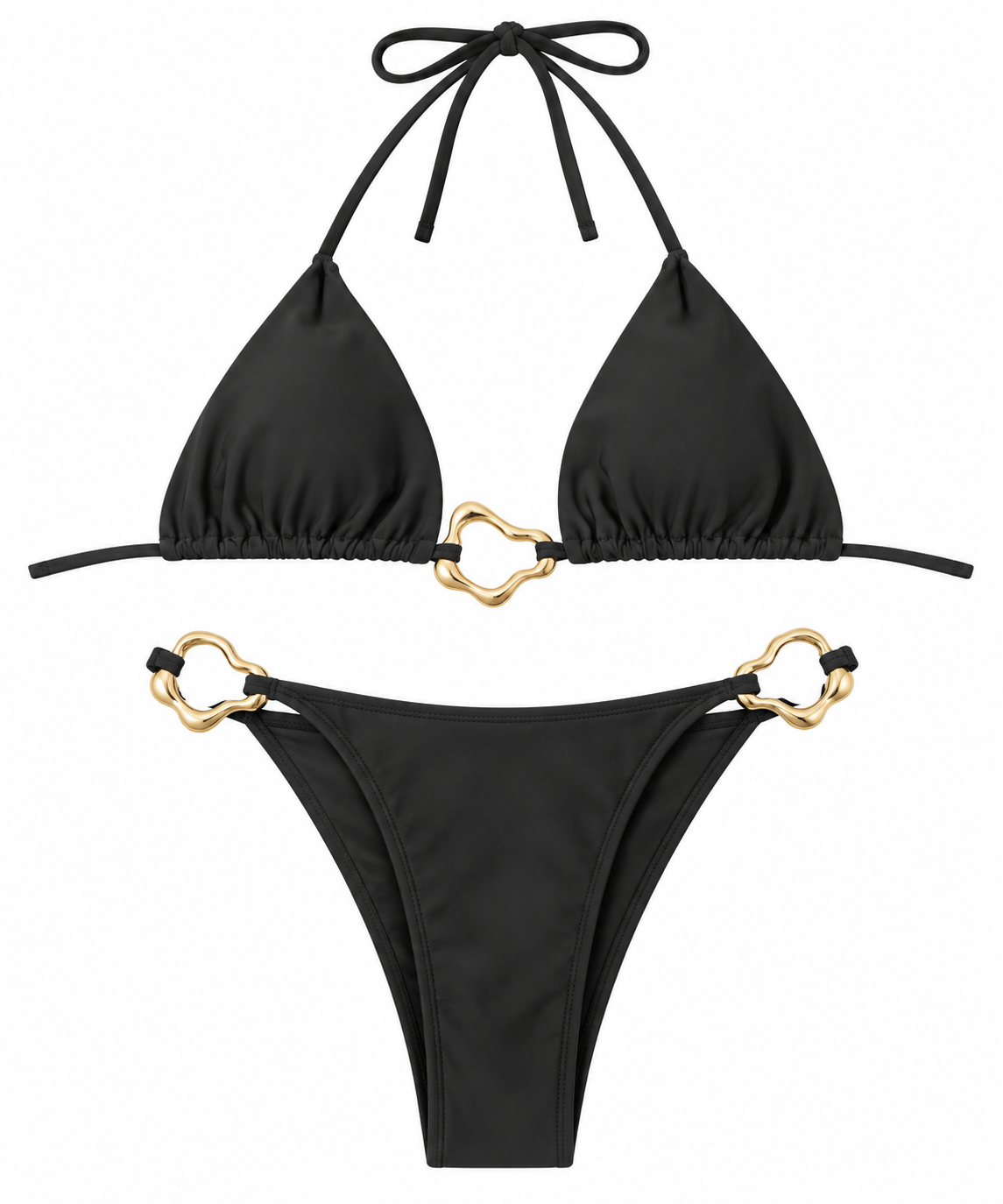 Golden Bloom Black Bikini
