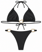 Golden Bloom Black Bikini