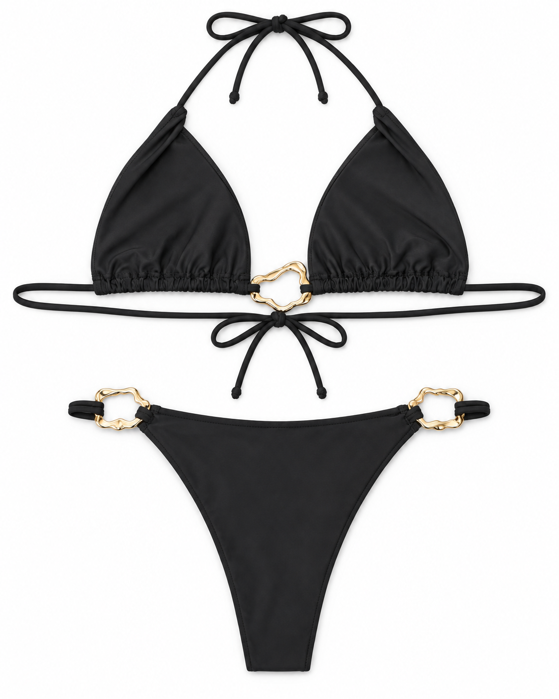Golden Bloom Black Bikini