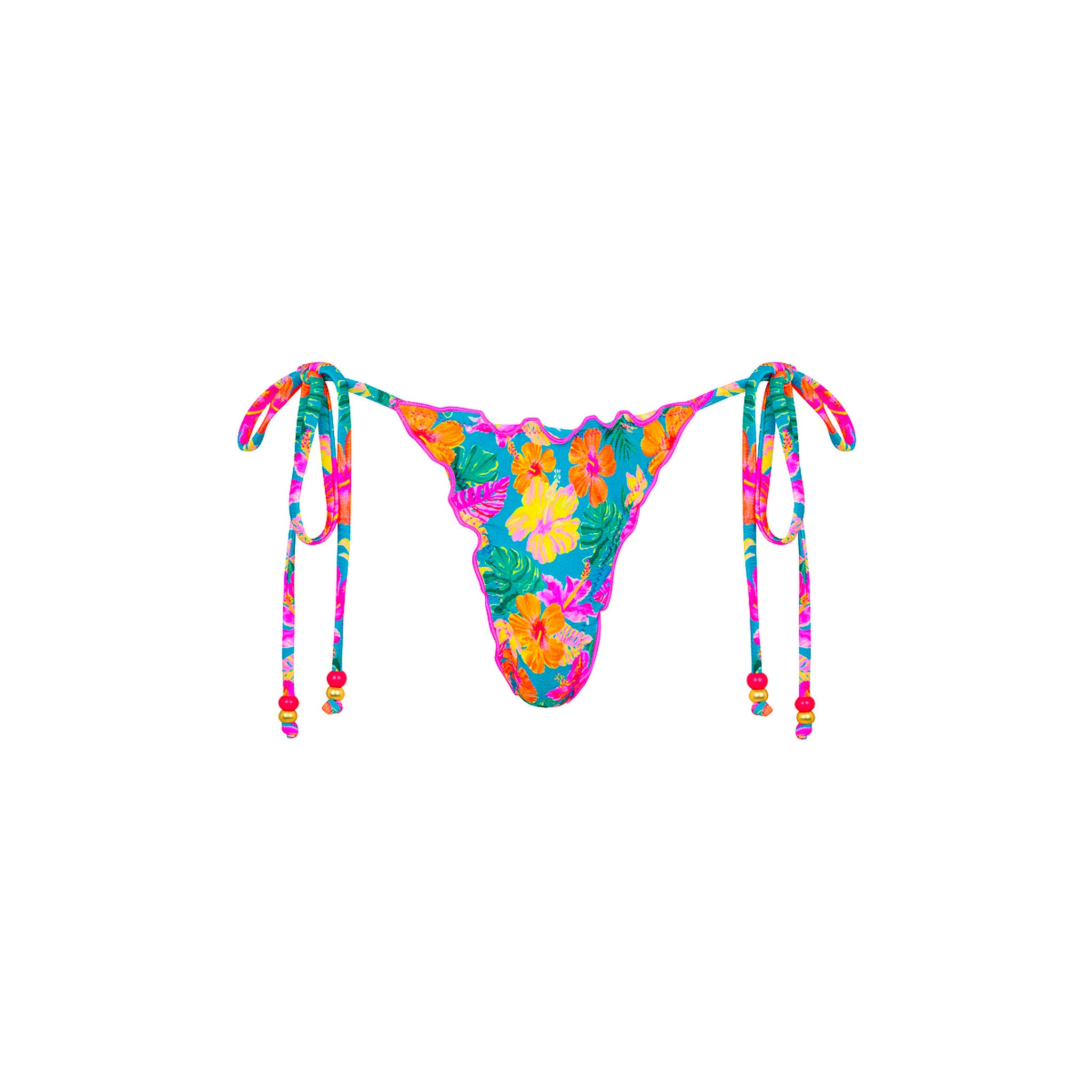 Lettuce Edge Thong Tie Bikini Bottom
