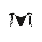 Lettuce Tie Ruched Thong Bikini Bottom