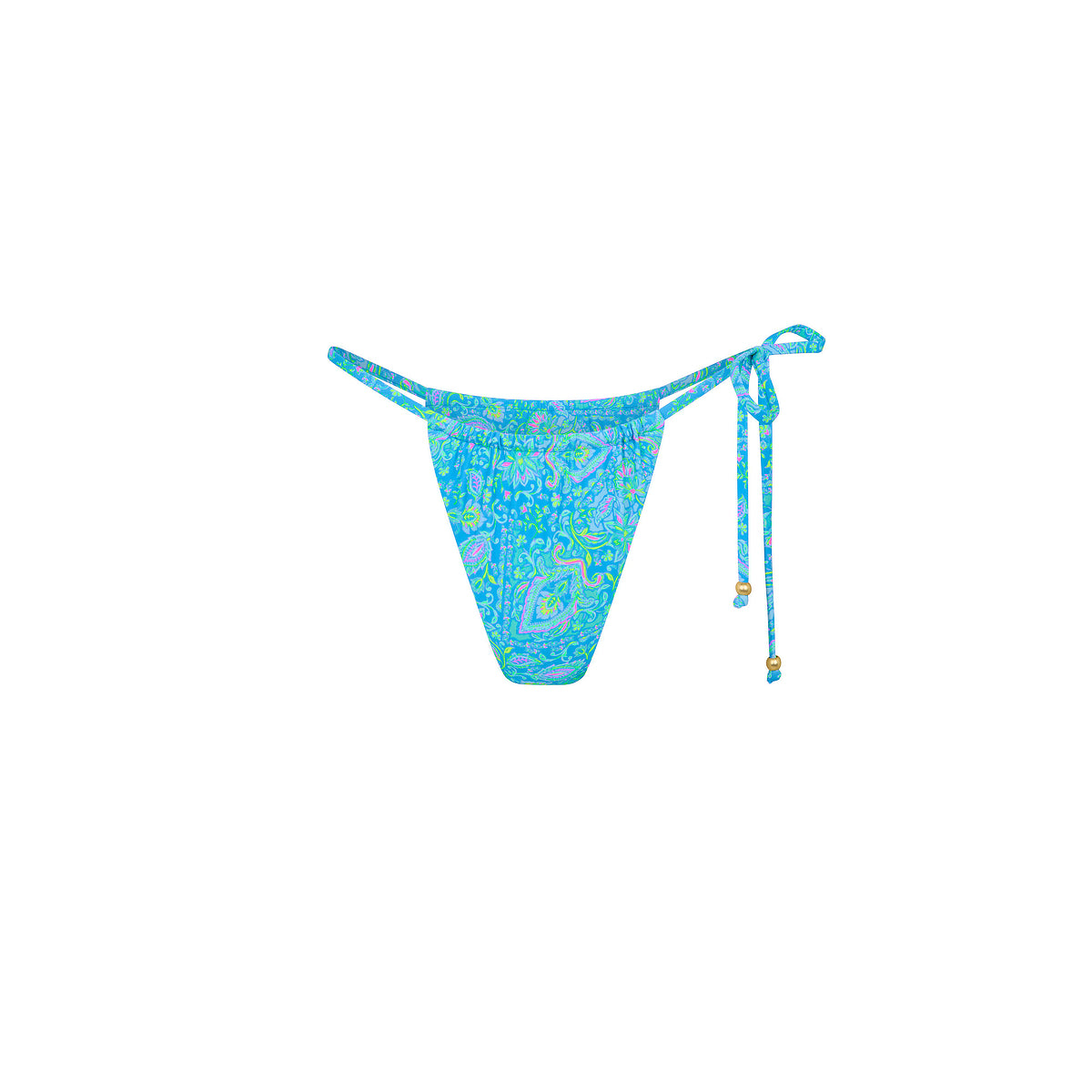 Single Tie Gathered Cheeky Bikini Bottom