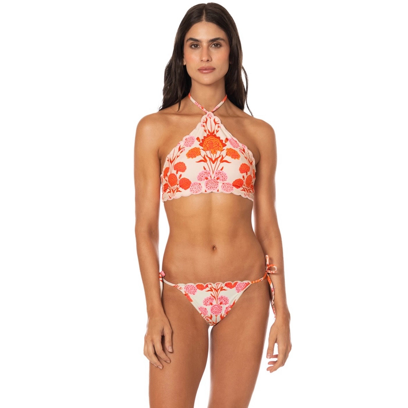 Petal Halter Crop Top Bikini Top