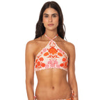 Petal Halter Crop Top Bikini Top